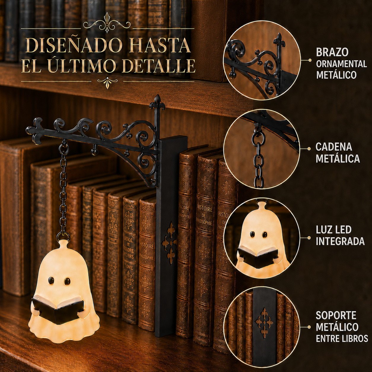 Luz Fantasma Lector para Estantería